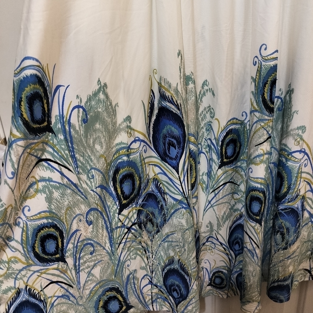 1782) Beyond This Plane Pleats Pocket Peacock Loungees Size 2XL - Picture 3 of 8